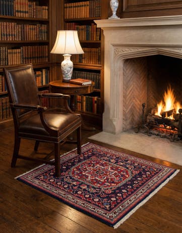 2' x 2' 2 Kashan Square Rug