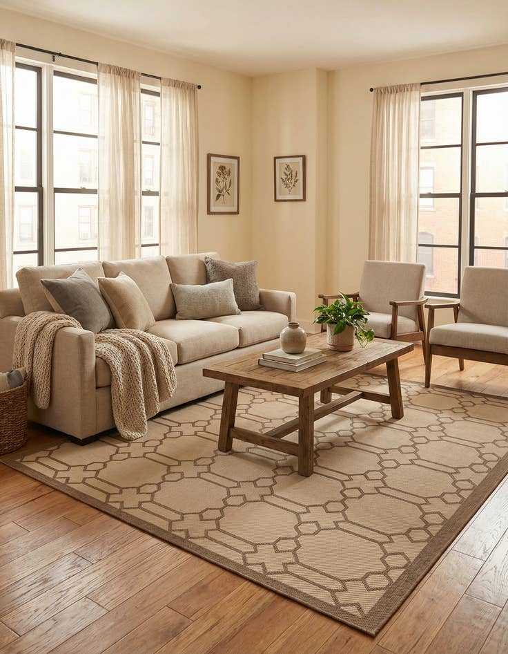 Detail image of 7' x 10'  Washable Trellis Indoor / Outdoor Rug