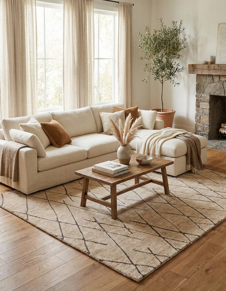 Detail image of  7' 10 x 7' 10 Atlas Moroccan Wool Square Rug