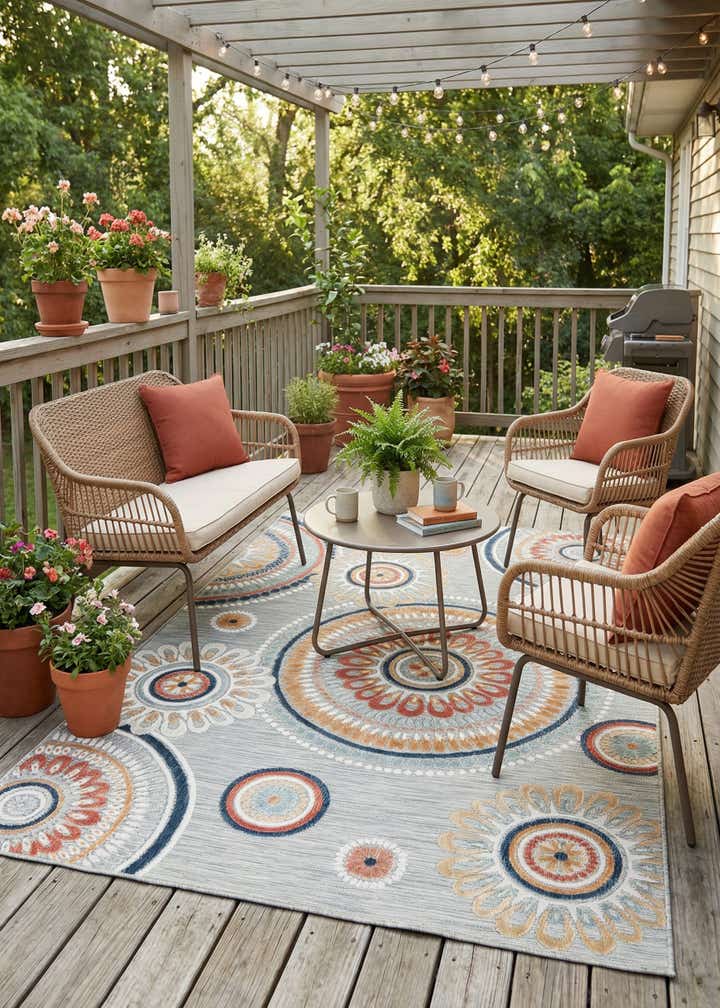 5' 2 x 8' Easy-Clean Botanical Indoor / Outdoor Rug