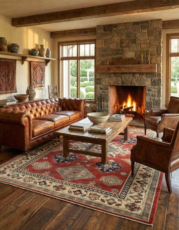 6' 3 x 8' 7 Hand Knotted Kazak Rug