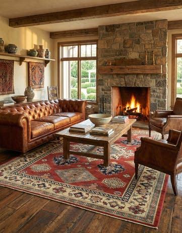 6' 3 x 8' 7 Hand Knotted Kazak Rug