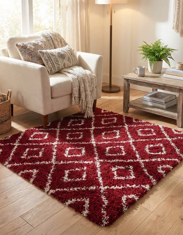 5' 3 x 5' 3 Lattice Shag Square Rug