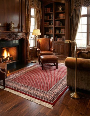 4' x 5' 10 Hand Knotted Mir Wool Rug