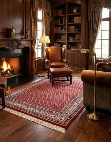 4' x 5' 10 Hand Knotted Mir Wool Rug