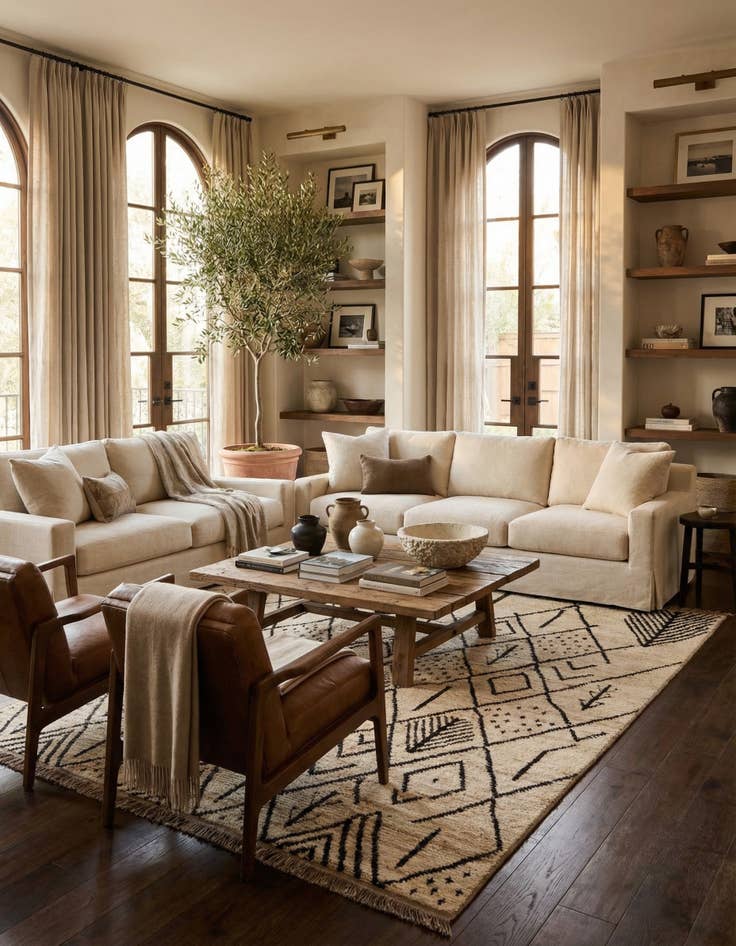 Detail image of 6' 10 x 9' 3  Hand Knotted Moroccan Wool Rug