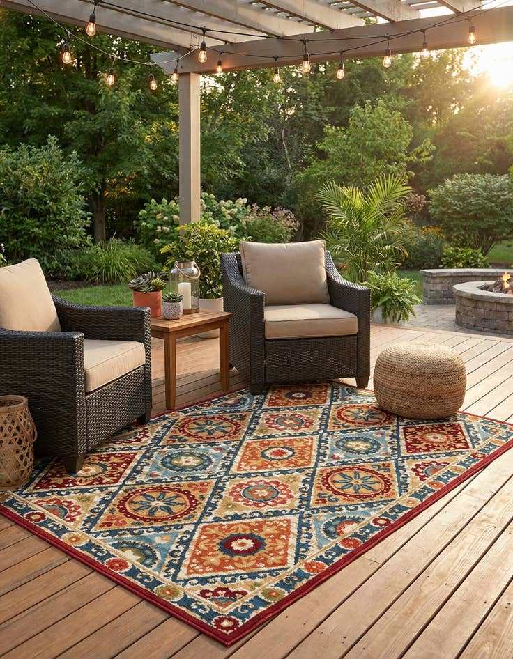Detail image of 6' x 9' Easy-Clean Modern Indoor / Outdoor Rug