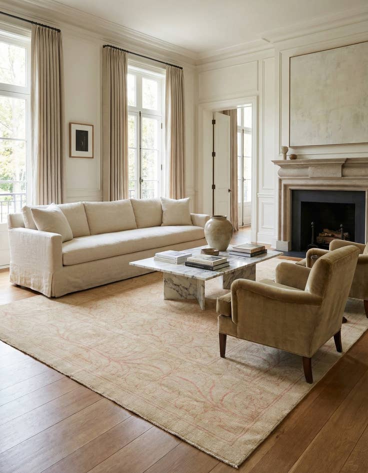 Detail image of 10' 5 x 14'  Hand Knotted Oushak Wool Rug