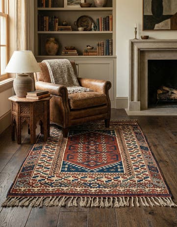 3' 5 x 5' 1 Hand Knotted Fars Oriental Wool Rug