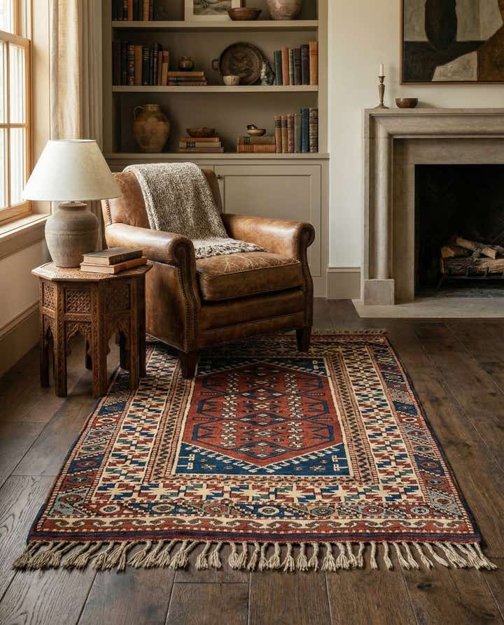 3' 5 x 5' 1 Hand Knotted Fars Oriental Wool Rug