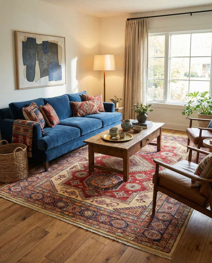 5' 10 x 7' 8 Hand Knotted Kazak Oriental Rug