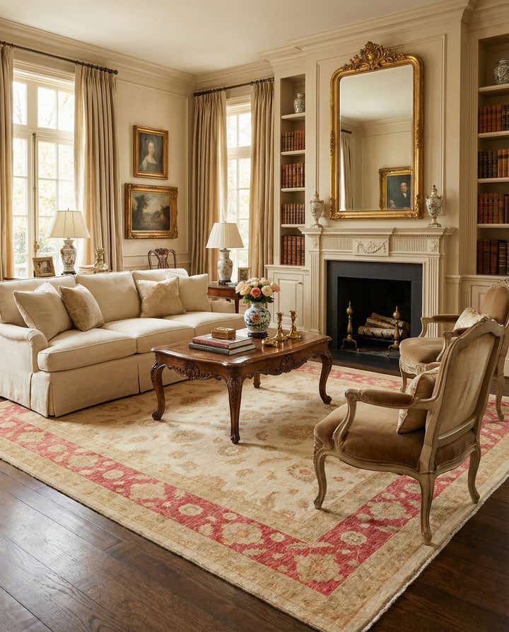 8' 5 x 9' 9 Hand Knotted Peshawar Ziegler Rug