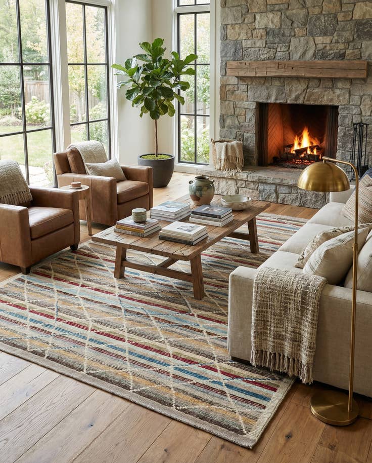 Detail image of 8' 6 x 10' 7 Hand Knotted Moroccan Wool Rug