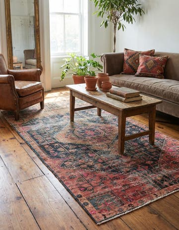 3' 8 x 8' Hand Knotted Ultra Vintage Persian Wool Runner Rug