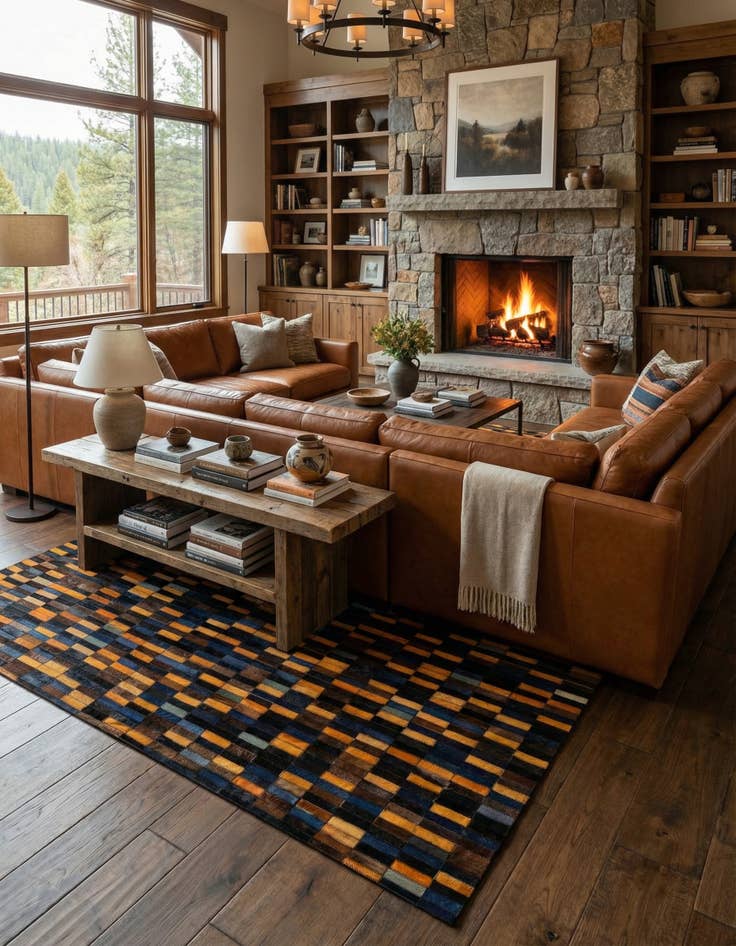 Detail image of  5' x 7' 11 Cowhide - Patchwork Rug