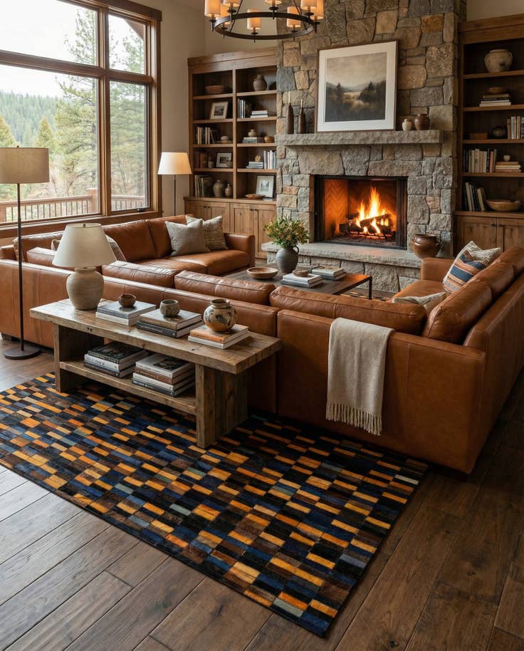 Detail image of 5' x 7' 11 Cowhide - Patchwork Rug