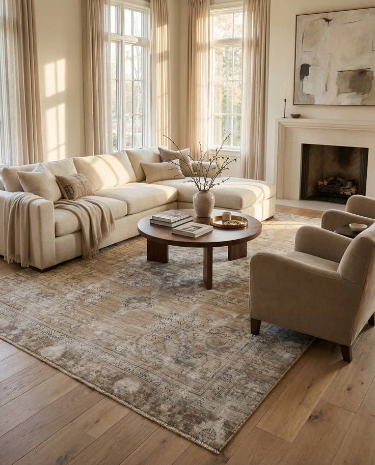 Detail image of 7' 4 x 10' 5 Hand Knotted Ultra Vintage Persian Wool Rug