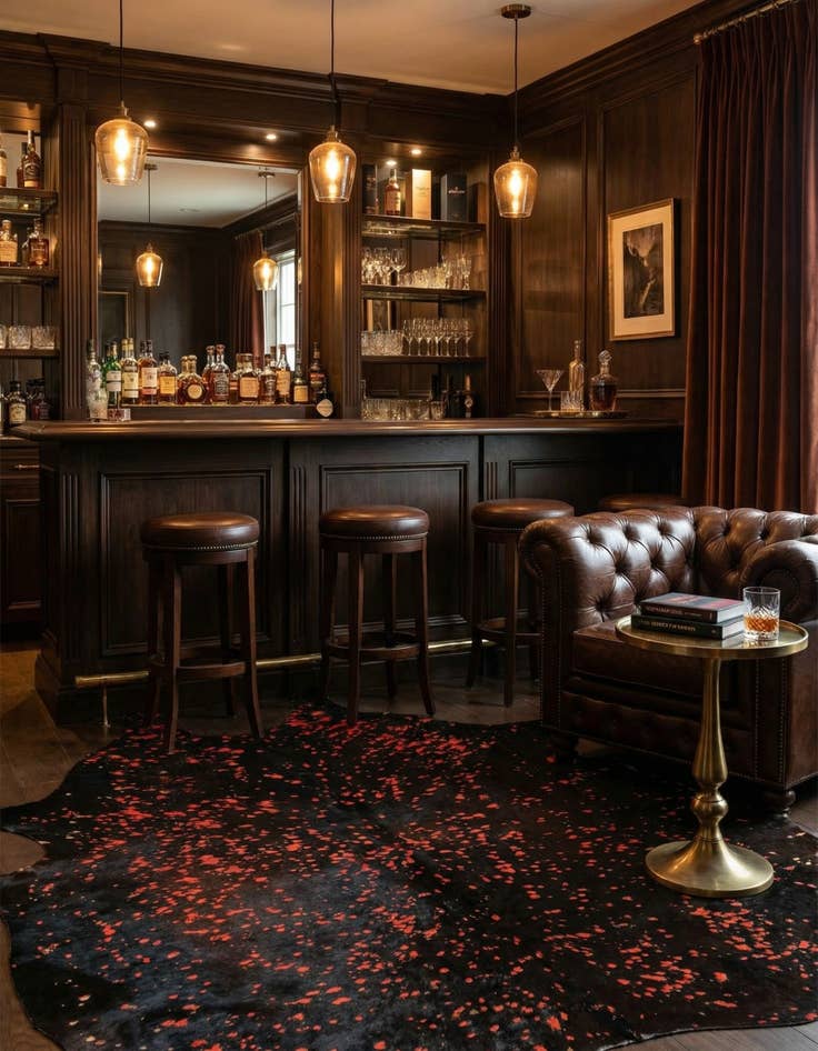 Detail image of 6' 2 x 7' 9 Cowhide Leather Rug