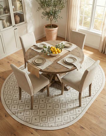 7' 10 x 10' Easy-Clean Lattice Indoor / Outdoor Oval Rug