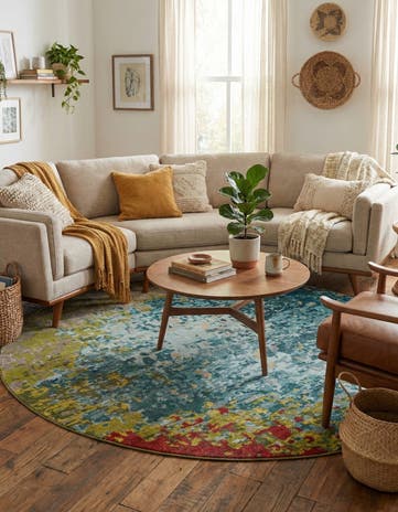 8' x 8' Washable Hyacinth Round Rug