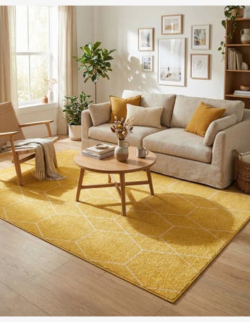 Yellow Trellis Frieze Rug