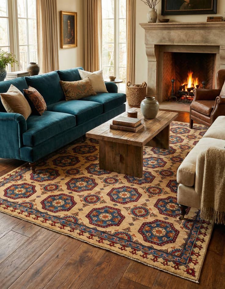 Detail image of 6' 6 x 9' 5  Hand Knotted Kazak Rug