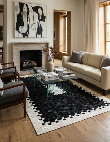 4' 11 x 7' 11 Cowhide Stocks Rug
