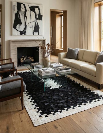 4' 11 x 7' 11 Cowhide Stocks Rug