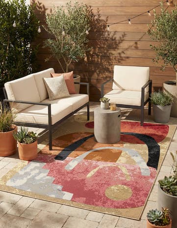 5' x 8' Easy-Clean Modern Indoor / Outdoor Rug
