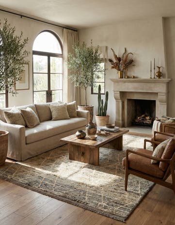 7' x 9' 6 Hand Knotted Moroccan Wool Rug