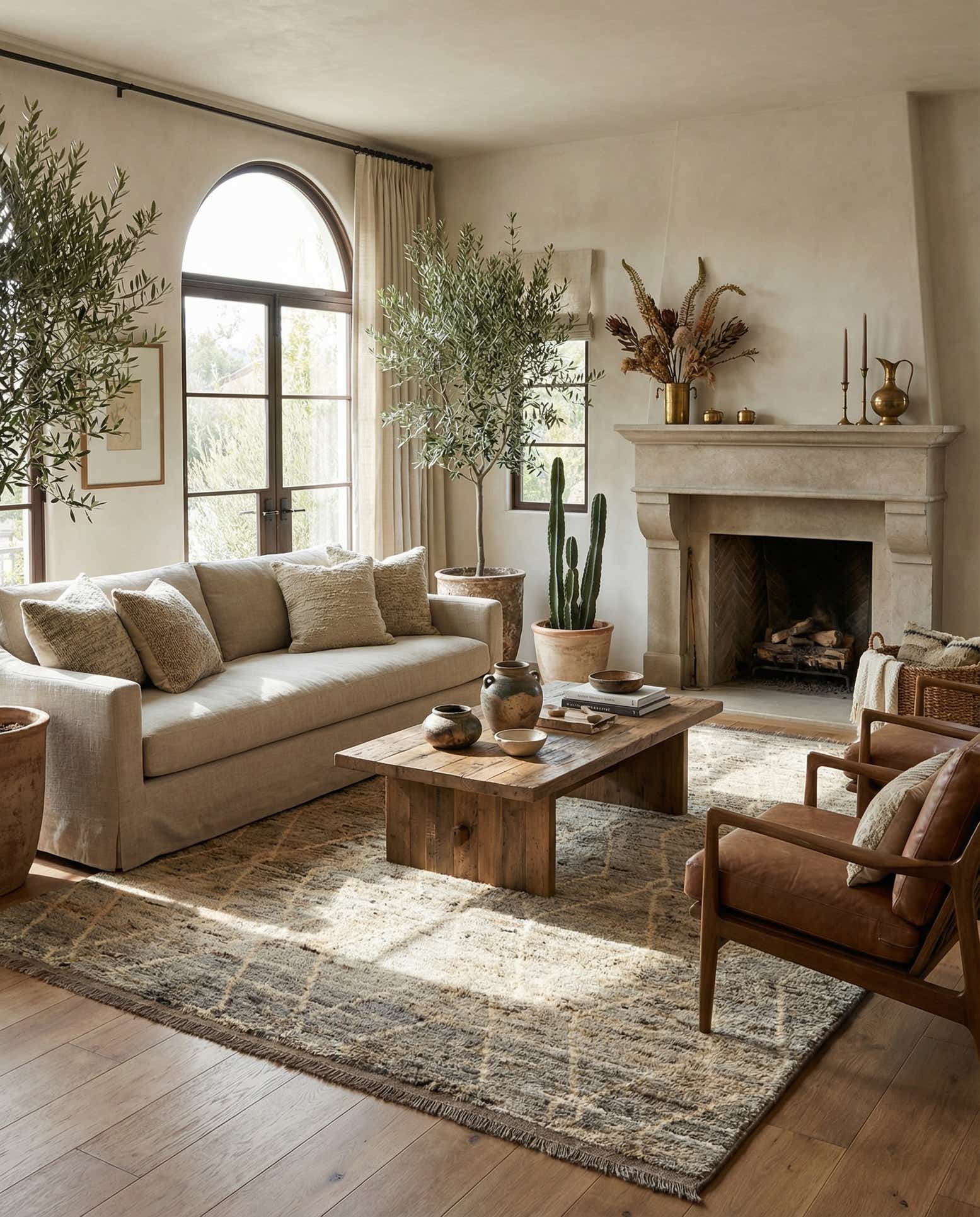 7' x 9' 6 Hand Knotted Moroccan Wool Rug