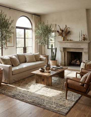 7' x 9' 6 Hand Knotted Moroccan Wool Rug