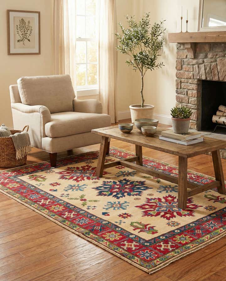 4' 1 x 5' 10 Hand Knotted Kazak Rug