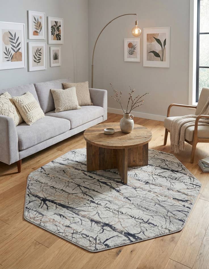 Detail image of 5' 3 x 5' 3 Finsbury Octagon Rug