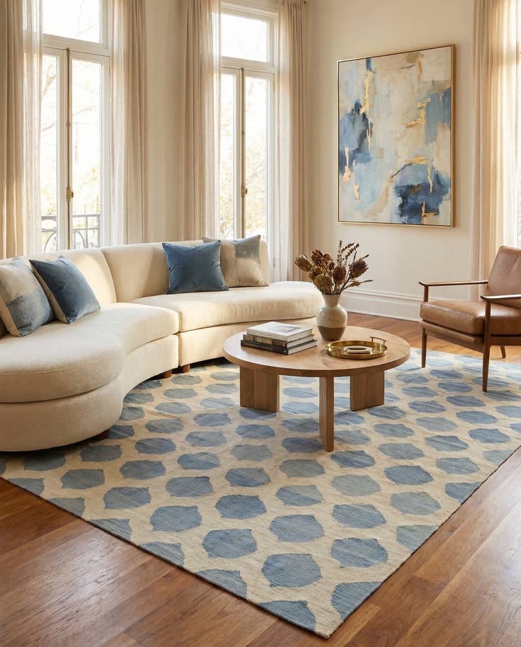 Detail image of 8' 6 x 9' 8 Hand Woven Kilim Modern Wool Rug