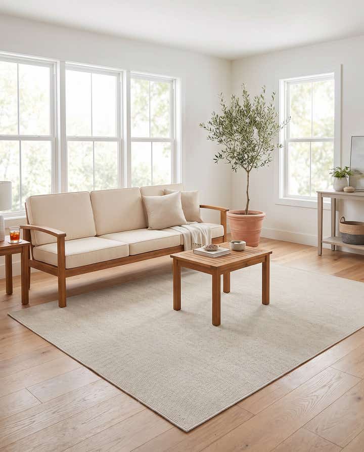 6' 1 x 9' Easy-Clean Solid Indoor / Outdoor Rug