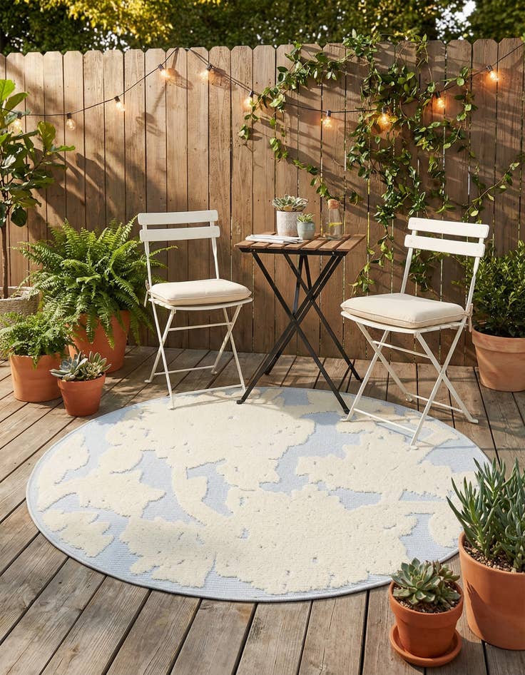 Detail image of 3' 3 x 3' 3  Washable Aruba Indoor / Outdoor Round Rug
