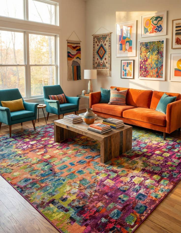 Detail image of 12' 2 x 12' 2 Washable Barcelona Square Rug