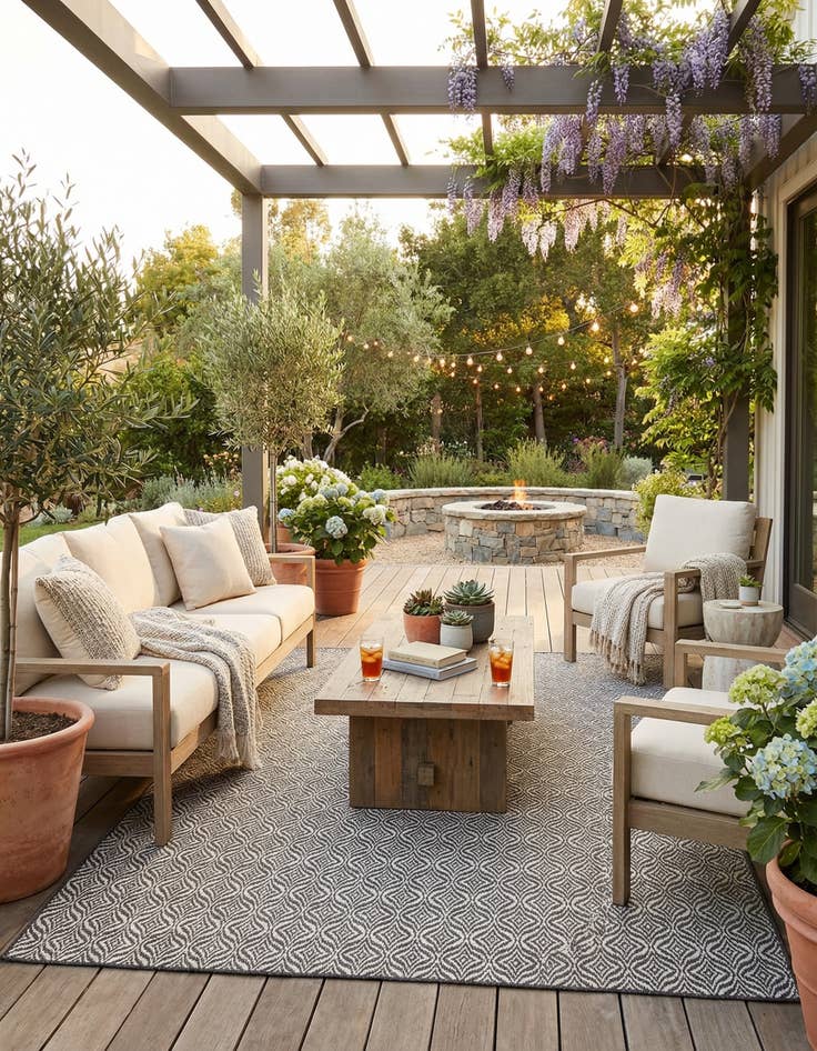 Detail image of  7' x 10'  Washable Lattice Indoor / Outdoor Rug