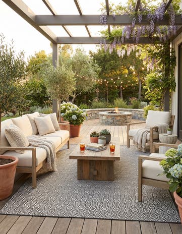 7' x 10' Easy-Clean Lattice Indoor / Outdoor Rug