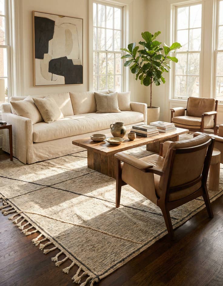 Detail image of 9' 7 x 13'  Hand Knotted Moroccan Wool Rug