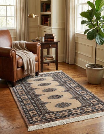 3' 4 x 5' 1 Hand Knotted Bokhara Oriental Rug