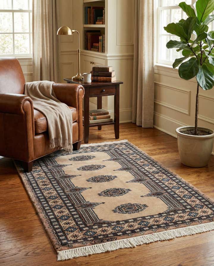 3' 4 x 5' 1 Hand Knotted Bokhara Oriental Rug