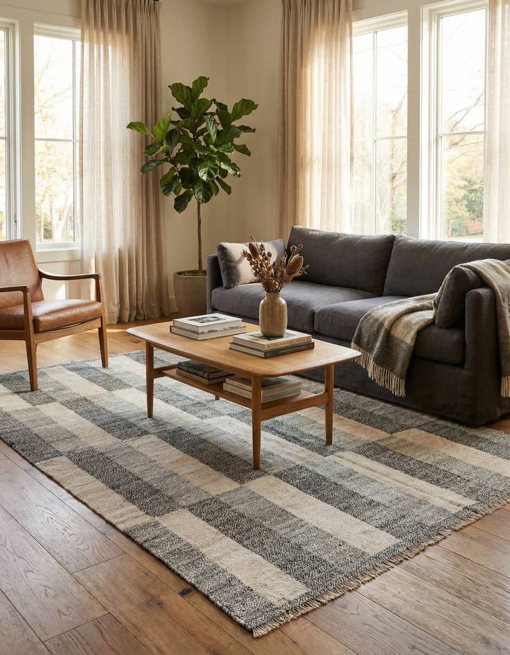 Detail image of  6' 10 x 9' 6  Hand Woven Kilim Modern Wool Rug