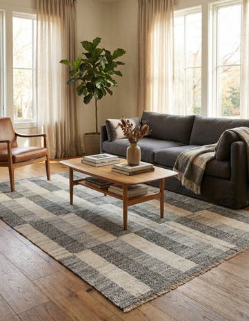 6' 10 x 9' 6 Hand Woven Kilim Modern Wool Rug