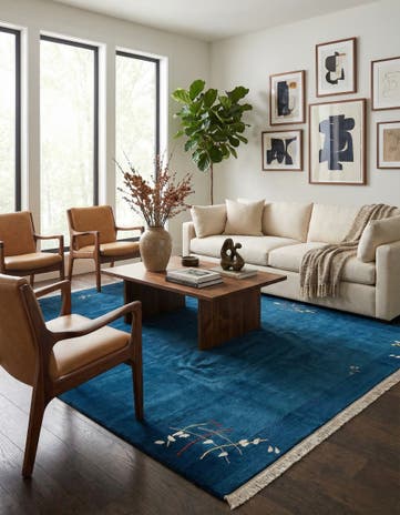 8' 1 x 9' 8 Hand Knotted Tibet Wool Rug