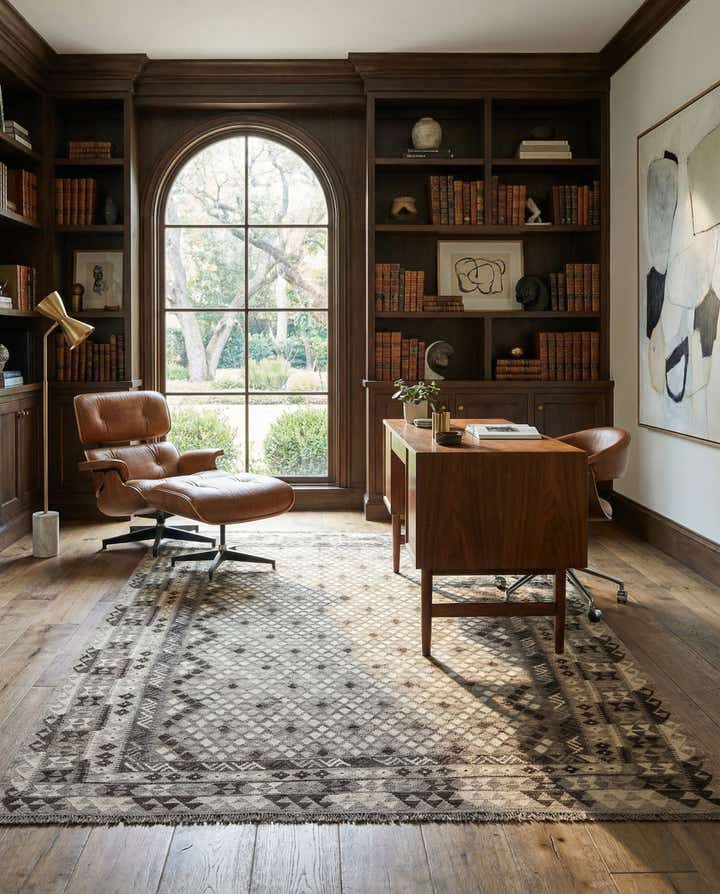 6' 9 x 10' 3 Hand Woven Kilim Maymana Wool Rug