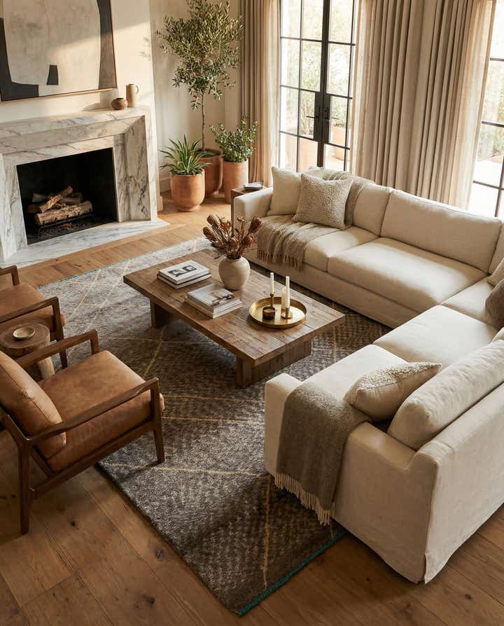 5' 8 x 8' 2 Hand Knotted Moroccan Wool Rug