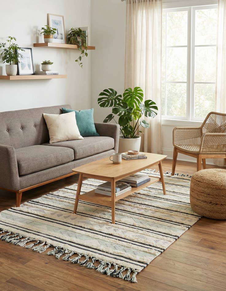 Detail image of 5' 1 x 8'  Hand Woven Arizona Wool Rug