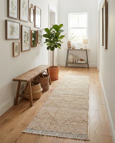  2' x 8'  Hand Braided Jute Runner Rug